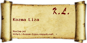 Kozma Liza névjegykártya