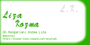 liza kozma business card